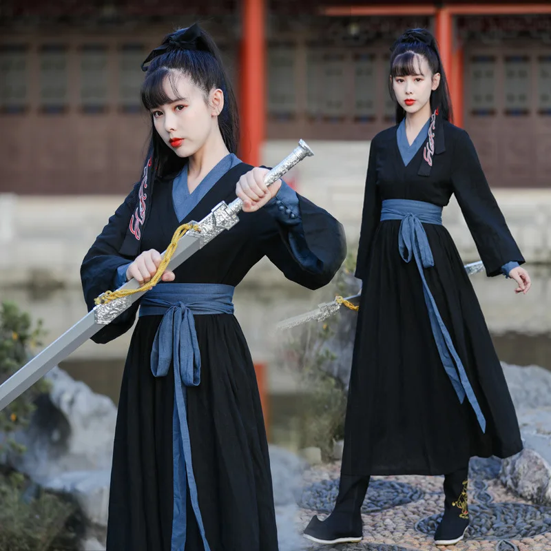 Kínai hagyományos hanfu jelmez nő Ősi kardforgató cosplay ruházat Párok Lady Tang dinasztia ruha Kimonó ruha - 4