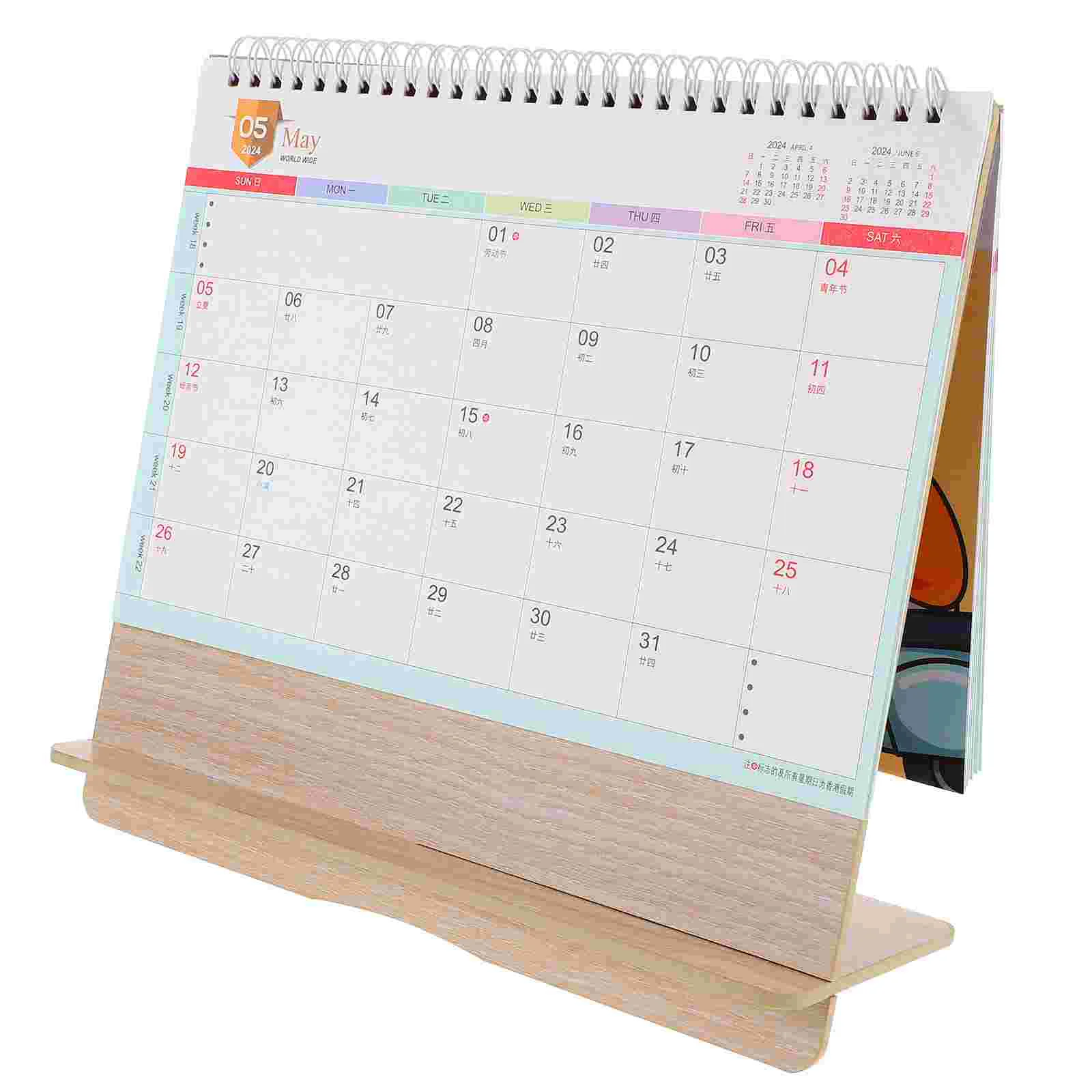 Lapozzon 2024-es asztali naptár irodai jegyzettömbök tervezője 2023-2024 papír álló flip - 3