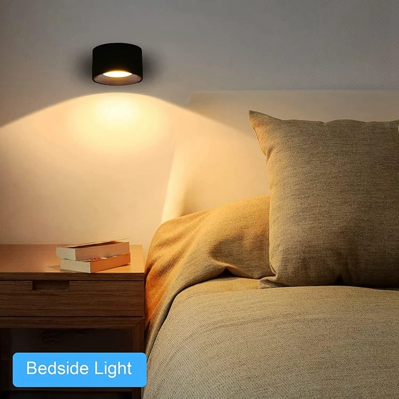 LED fali állvány, falra szerelhető RGB lámpa USB újratölthető 360°-ban forgatható mágneses golyó, vezeték nélküli fali lámpa az ágy mellett - 3