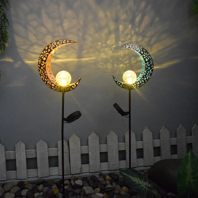 LED napelemes fűlámpa tündér angyal / nap / hold / láng retro napelemes fény kültéri vízálló kerti dekoráció udvari táj sétányhoz - 4