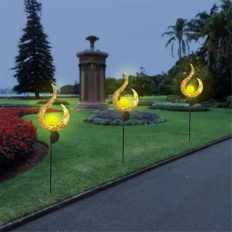 LED napelemes fűlámpa tündér angyal / nap / hold / láng retro napelemes fény kültéri vízálló kerti dekoráció udvari táj sétányhoz - 5