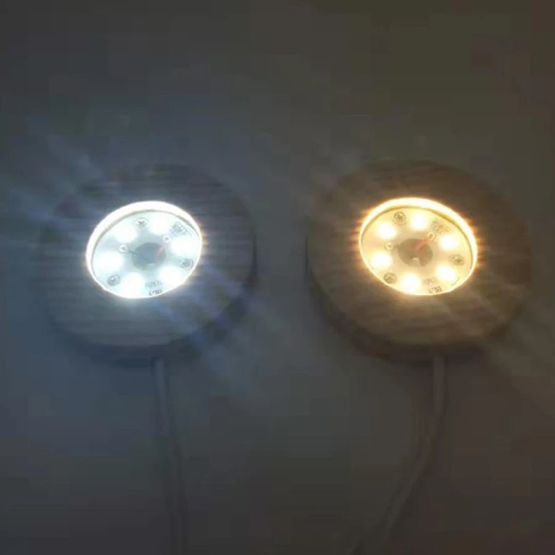 LED éjszakai fény Fa kerek talptartó kijelző állvány kristályokhoz Üveggömb megvilágítás világítás Tartozékok Kézműves - 2