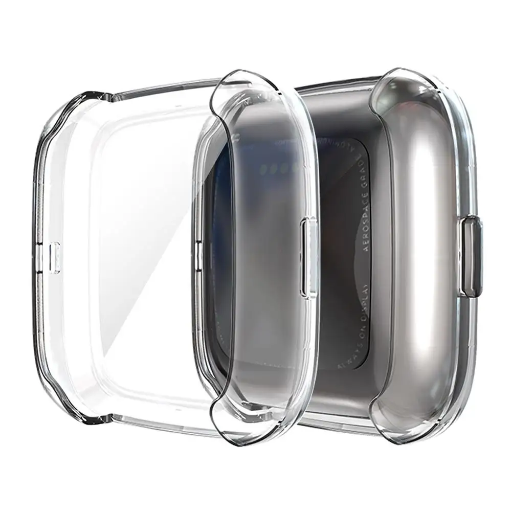  legújabb ultravékony puha TPU védőtok tok fedél átlátszó védőhéj a Fitbit Versa 2 sávos intelligens óra képernyővédő fóliához - 2
