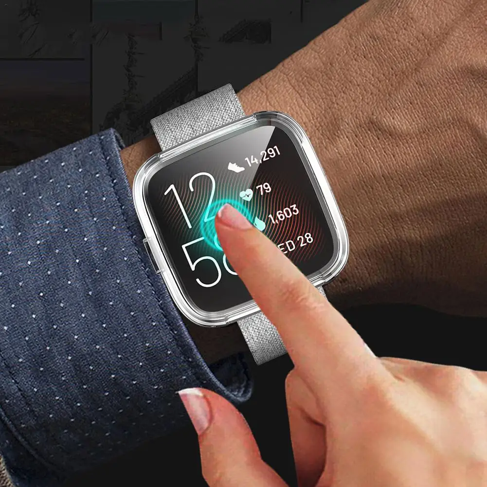  legújabb ultravékony puha TPU védőtok tok fedél átlátszó védőhéj a Fitbit Versa 2 sávos intelligens óra képernyővédő fóliához - 5