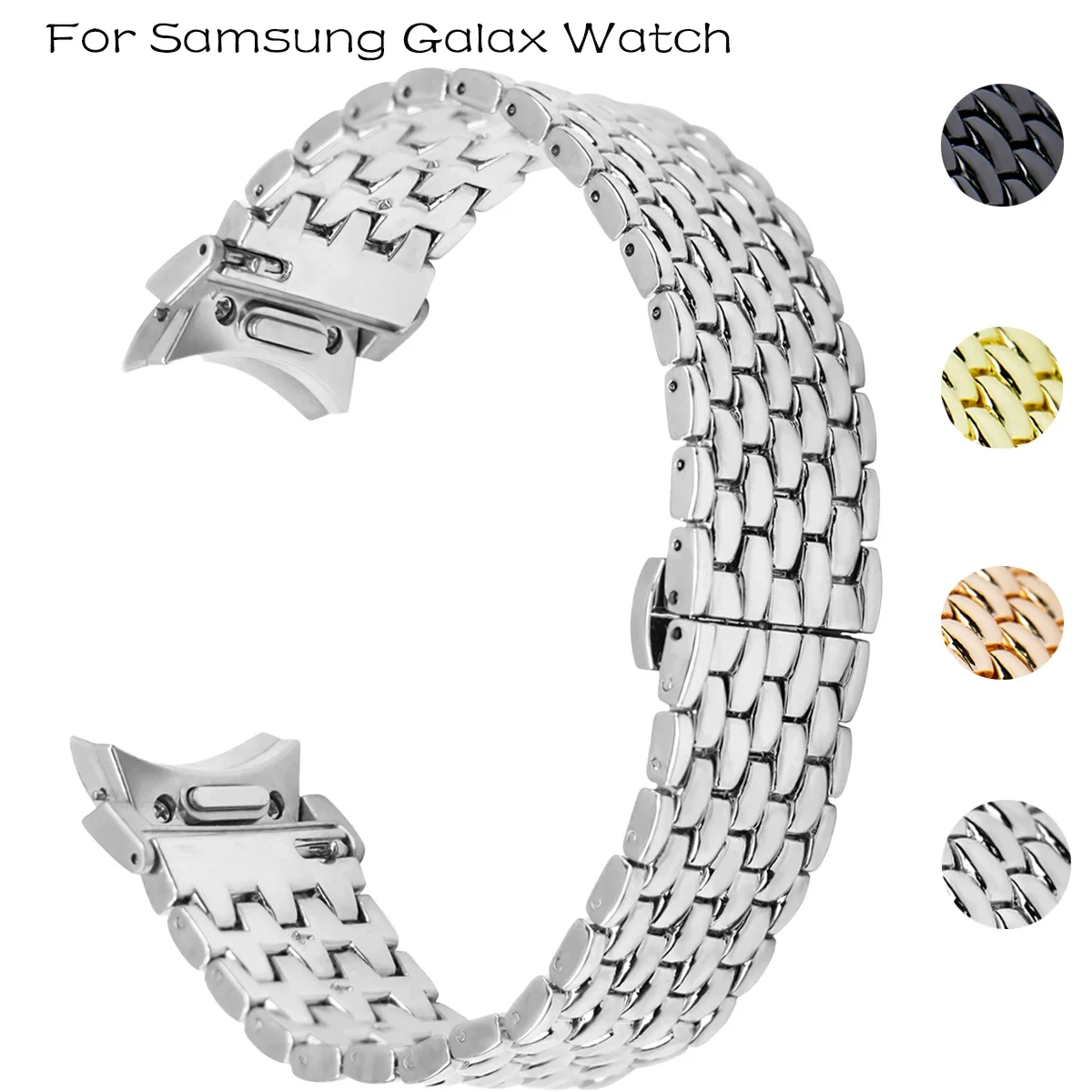 Luxury Quick Fit rozsdamentes acél szíj Samsung Galaxy Watch 6 Classic 43 47mm 40 44mm 4 42 46mm No Gap Band For 5 pro 45mm - 0
