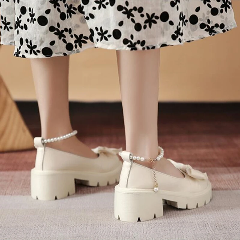 Mary Jane cipők - nők Japán stílusú Lolita cipők - nők Vintage sekély magas sarkú cipő Vaskos platform cipők Cosplay női szivattyúk - 4