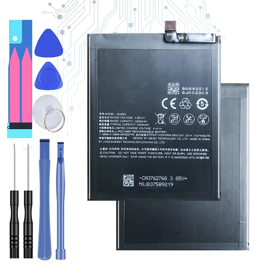 Mei Zu BA882 BA 882 3010mAh mobiltelefon akkumulátor Meizu 16 16TM 16. Új Bateria + Ingyenes eszközök - 0