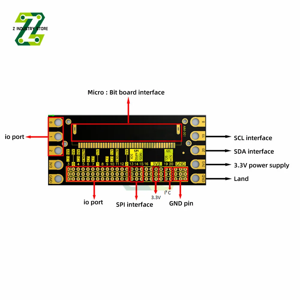 Micro:bit bővítőkártya Super bit bővítőkártya modul IO vízszintes adapterlemez belépési szint - 4