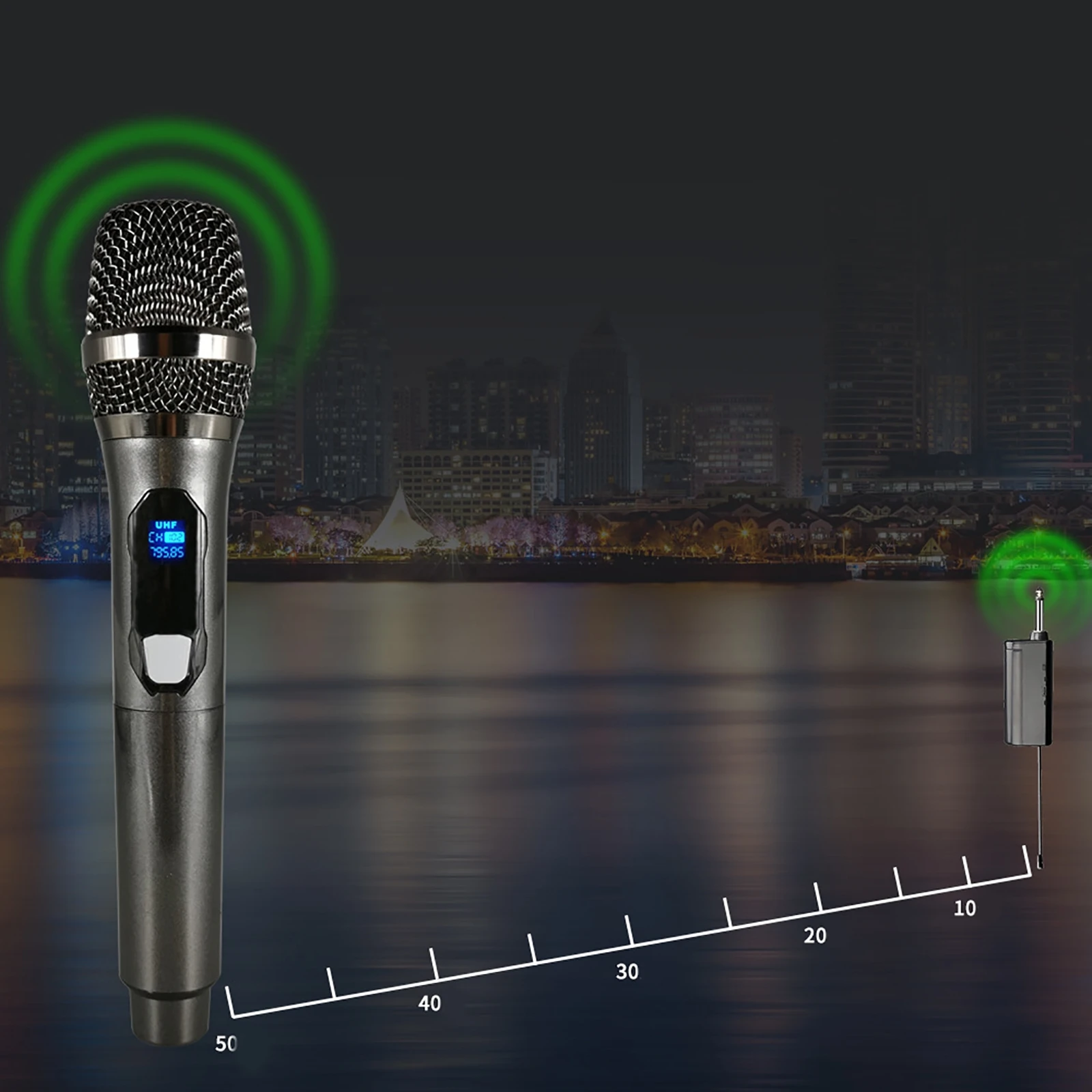  Mikrofon újratölthető fix frekvenciájú VHF 30m hatótávolságú vezeték nélküli kézi dinamikus mikrofon karaoke énekléshez Home Party KTV dal - 2