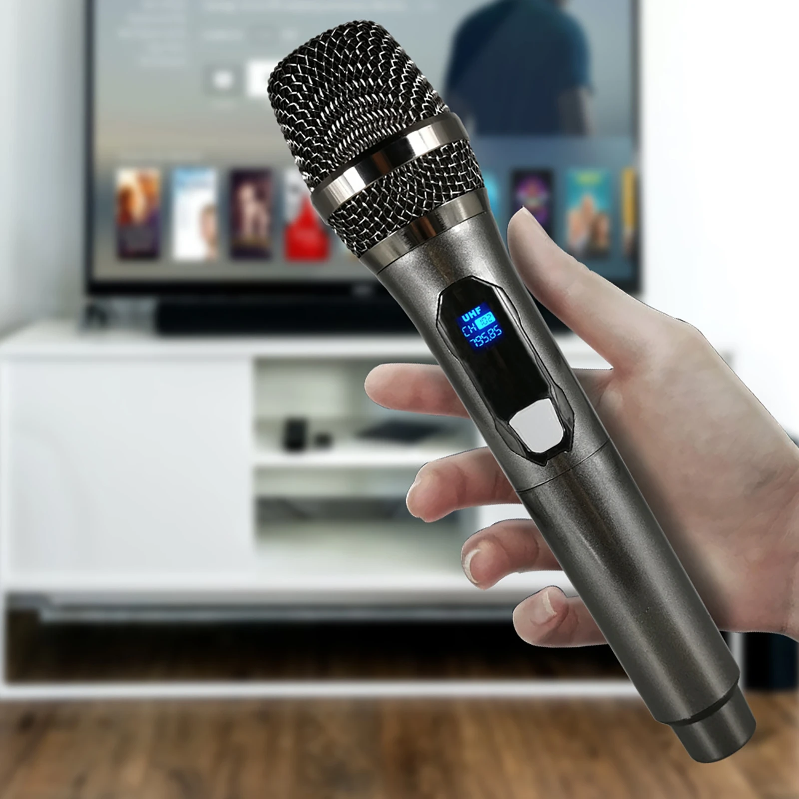  Mikrofon újratölthető fix frekvenciájú VHF 30m hatótávolságú vezeték nélküli kézi dinamikus mikrofon karaoke énekléshez Home Party KTV dal - 3