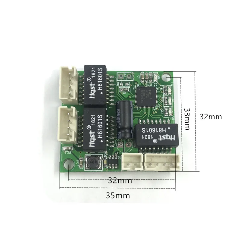 Mini PBCswitch modul PBC OEM modul mini méret 3/4/5 Portok Hálózati kapcsolók Nyák-kártya mini Ethernet kapcsoló modul 10/100Mbps - 3