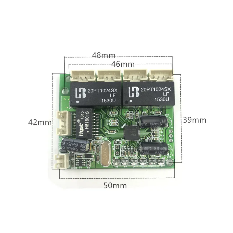 Mini PBCswitch modul PBC OEM modul mini méret 3/4/5 Portok Hálózati kapcsolók Nyák-kártya mini Ethernet kapcsoló modul 10/100Mbps - 5
