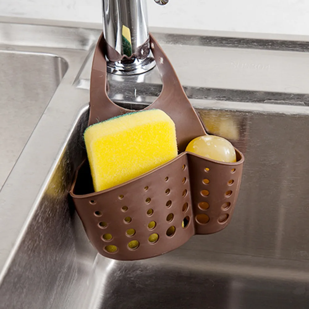 Mosogató polc szappan szivacstartó klip edény leeresztő szárító állvány szilikon tároló kosár táska fürdőszobai tartó konyhai kiegészítők eszköz - 3