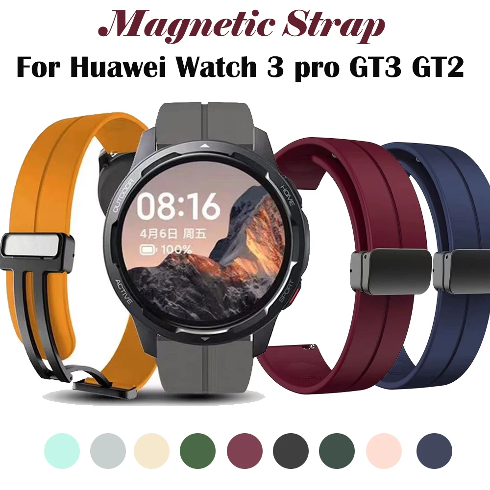 Mágneses csat szilikon szíj Huawei Watch 3 pro GT3 GT2 42mm 46mm Mi Watch S1 Pro / Watch színes 2 20mm 22mm öv karkötőhöz - 0