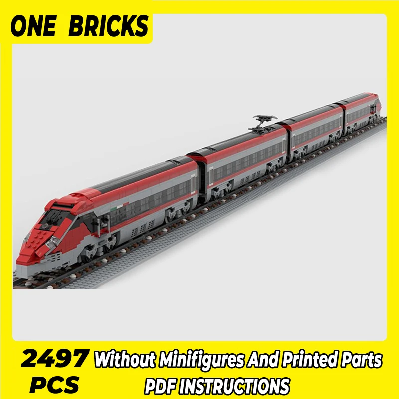 Műszaki Moc téglák modell olasz Freccia nagysebességű vonat moduláris építőelemek Ajándékok Játékok gyerekeknek DIY készletek összeszerelése - 0