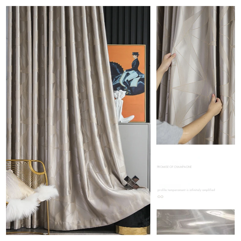 Nagy pontosságú fény luxus csúcskategóriás modern egyszerű sötétítő krémszín új Függönyök nappalihoz étkező hálószoba - 3