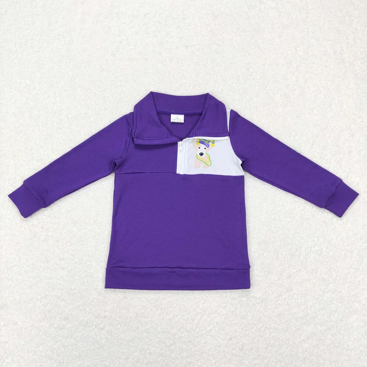 Nagybani gyermek Mardi Gras pólók Toddler lila hosszú ujjú kutya pulóver Baby Boy ing Gyerek hajtóka ruházat - 0