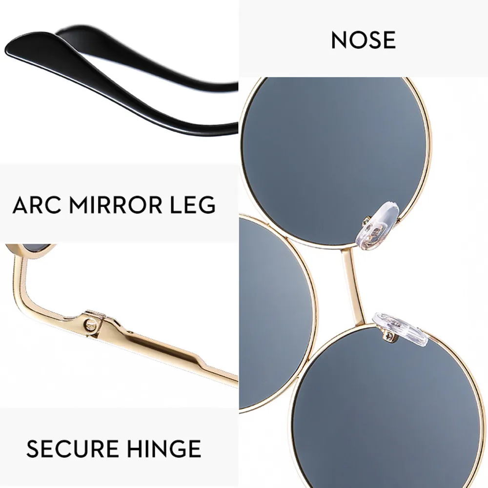 Napszemüveg Harmadik lencse 3 szem kerek női fém divat vintage napszemüveg férfiaknak divat szemüveg árnyalatok UV400 Új 2023 - 3