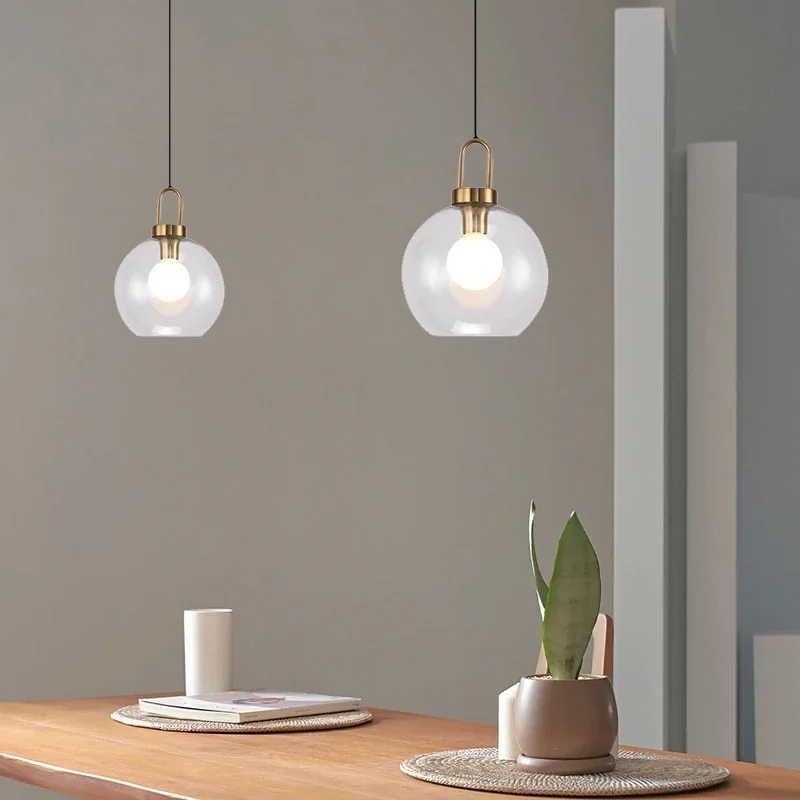 Nordic Üveggolyó medál Fény loft könnyű luxus függő ipari dekoráció Világítótestek E27/E26 hálószoba Étterem lámpa - 1
