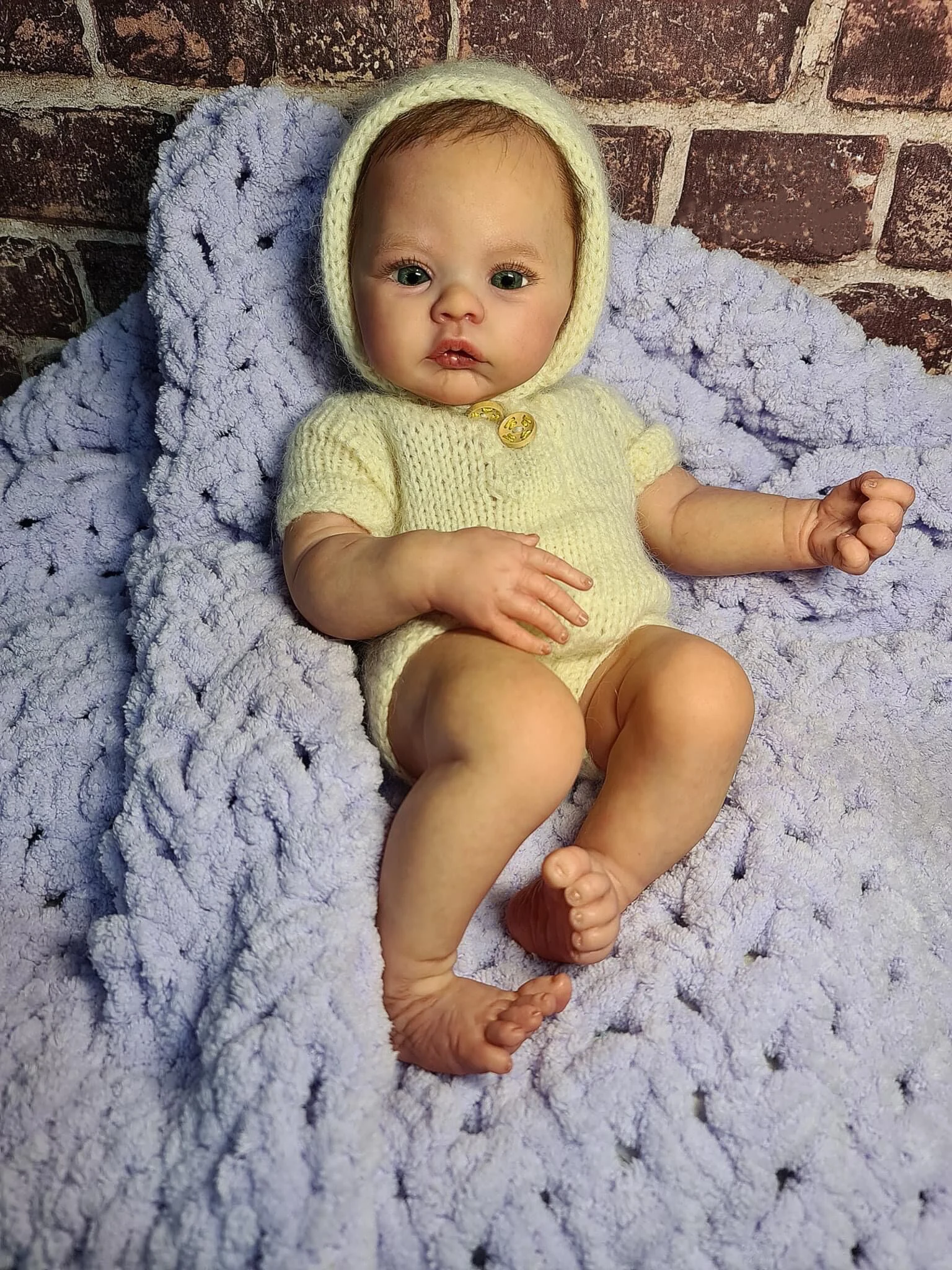 NPK 45CM Újszülött kislány újjászületett baba rét puha ölelgetős test élethű puha tapintású 3D bőr látható erekkel Art baba - 0