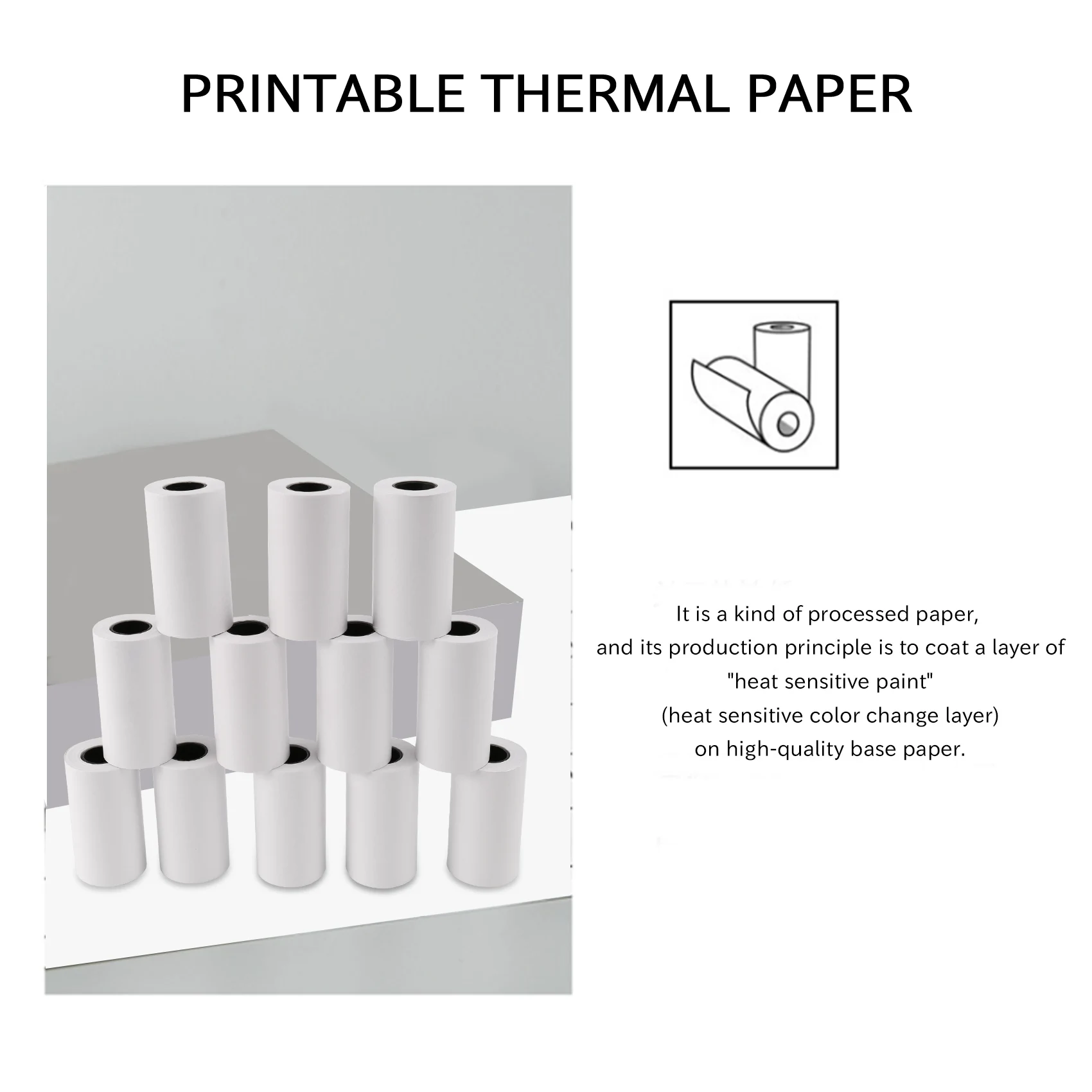 Nyomtatható matricapapír kék fehér közvetlen hőpapíron Öntapadós 57 x 30 mm a PAPERANG Peripage nyomtatóhoz 12 darabos csomag - 3