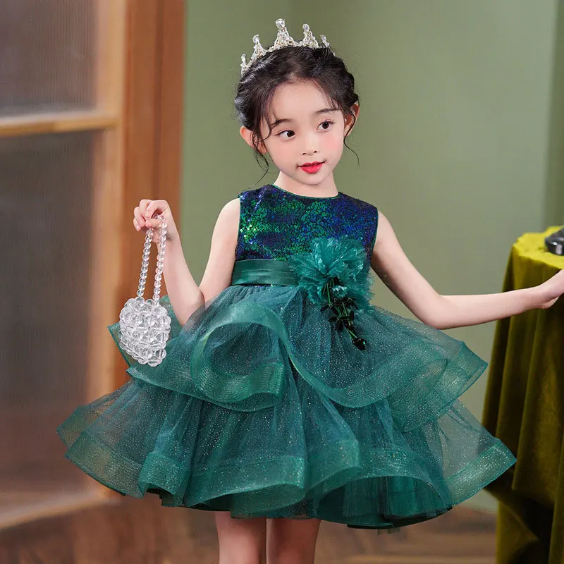 Nyári lányok estélyi ruha Csipke ujjatlan születésnapi zsúr Hercegnő lány ruha divat Gyermek ruházat Party ruhák 3-14 év - 5