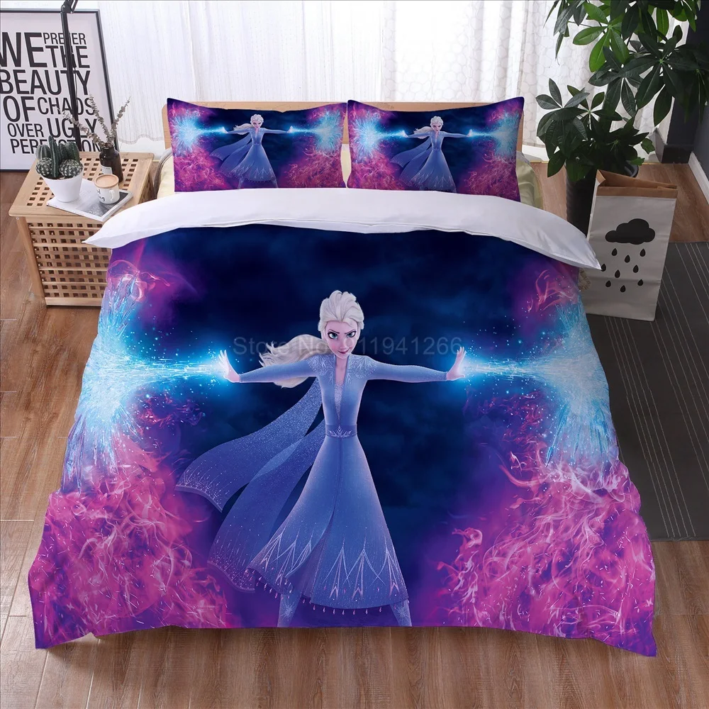 Népszerű Disney Frozen gyermek ágynemű szett rajzfilm paplanhuzat szett párnahuzat Egyszemélyes kétágyas kétágyas queen méretű ágynemű - 0