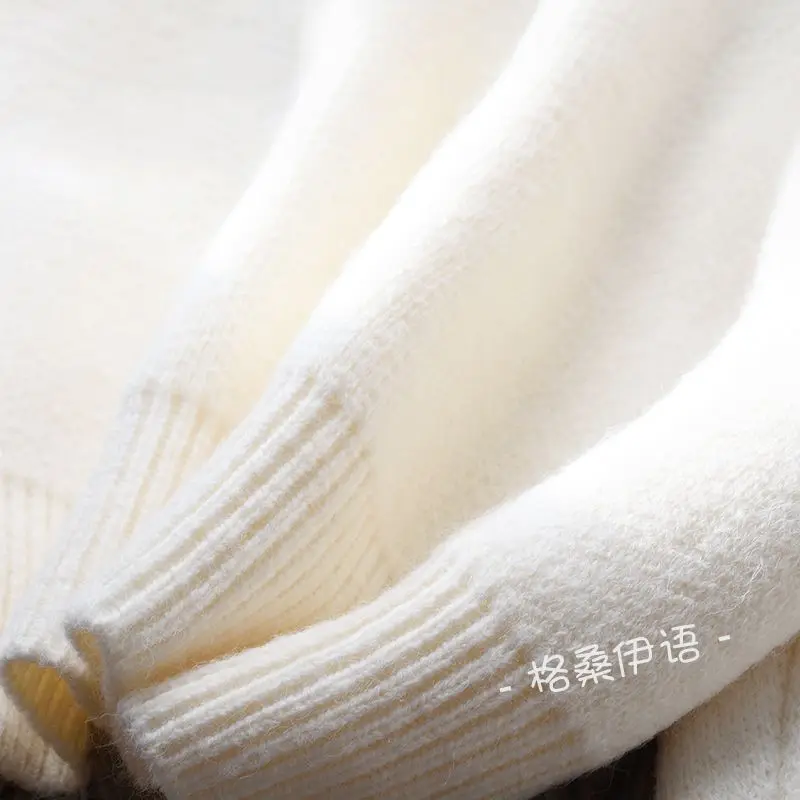 Női pulóver őszi téli pulóverek Koreai stílusú kötöttáru V-nyakú kötött felső női pulóverek Pull Femme ruhák 2023 nyomtatás C23 - 3