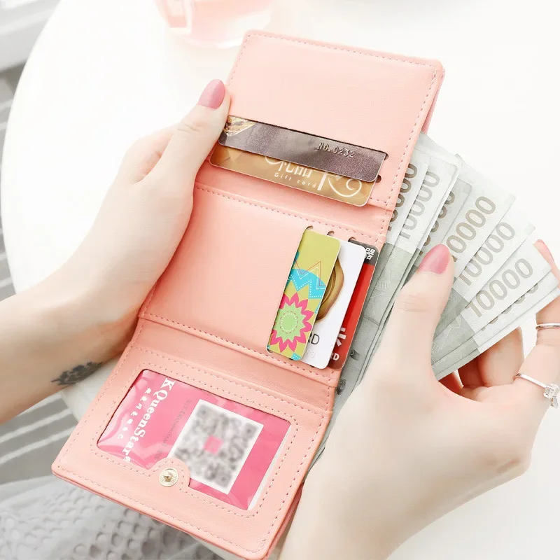 Női pénztárca Aranyos női rövid Japán és koreai Új macska Mini medál Diák Kis pénztárca Fém érme pénztárca Kártyatartó - 3