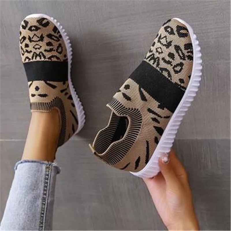Női teniszcipők 2023 Új Leopard légáteresztő fűzős sportcipők Női séta Futás alkalmi tornacipő Zapatillas Mujer - 5