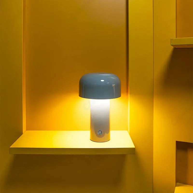 olasz tervező gomba asztali lámpa éjszakai fény hordozható vezeték nélküli érintéses újratölthető dekor lámpa USB éjjeli lámpa asztali lámpa - 2