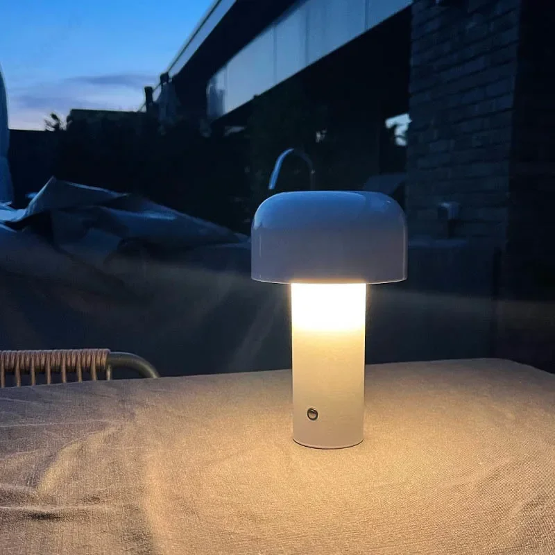 olasz tervező gomba asztali lámpa éjszakai fény hordozható vezeték nélküli érintéses újratölthető dekor lámpa USB éjjeli lámpa asztali lámpa - 5