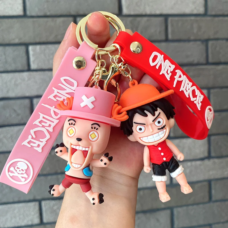 One Piece Anime kulcstartó Kawaii Luffy Chopper Zoro Franky kulcstartók Gyermek játékok Robin Nami Sanji kulcstartó Autó kulcstartó ajándékok - 0