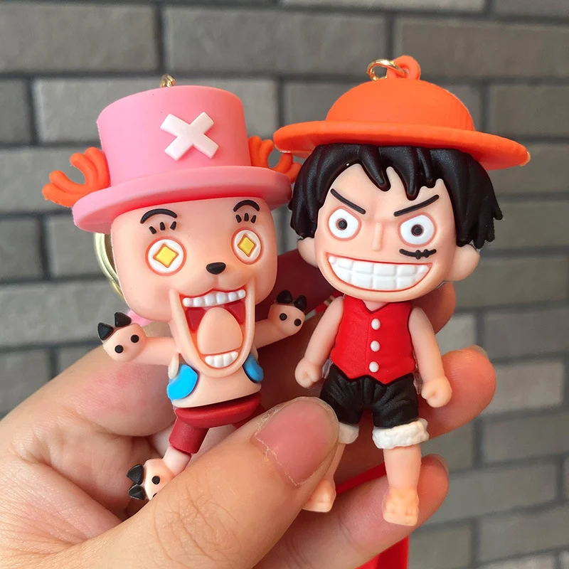 One Piece Anime kulcstartó Kawaii Luffy Chopper Zoro Franky kulcstartók Gyermek játékok Robin Nami Sanji kulcstartó Autó kulcstartó ajándékok - 1