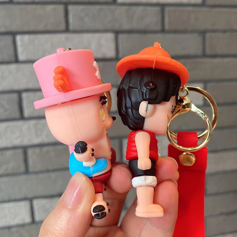 One Piece Anime kulcstartó Kawaii Luffy Chopper Zoro Franky kulcstartók Gyermek játékok Robin Nami Sanji kulcstartó Autó kulcstartó ajándékok - 2