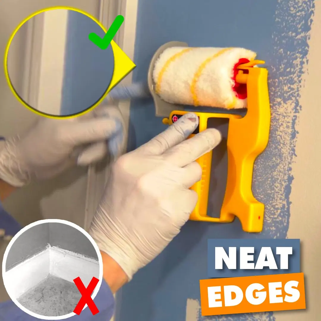Paint Edger hengerkefe kézi tiszta vágású festékszegély hengerkefe hordozható festékszegélyező szerszám otthoni falfestéshez - 0