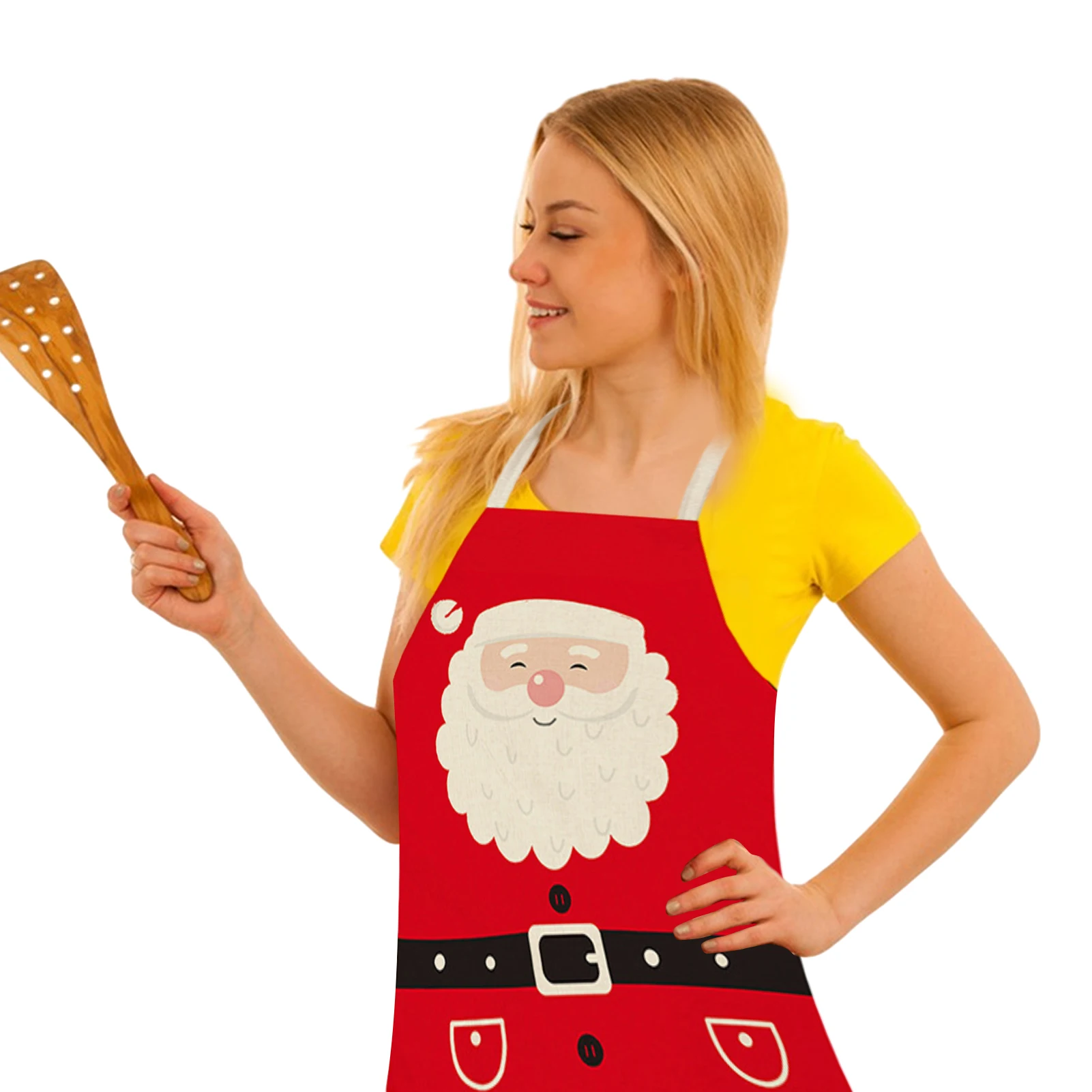 Party Mikulás Vicces Szemet gyönyörködtető BBQ Fesztivál Étterem Lakberendezés Karácsonyi kötény Konyha Főzés Sütés Aranyos rénszarvas - 4