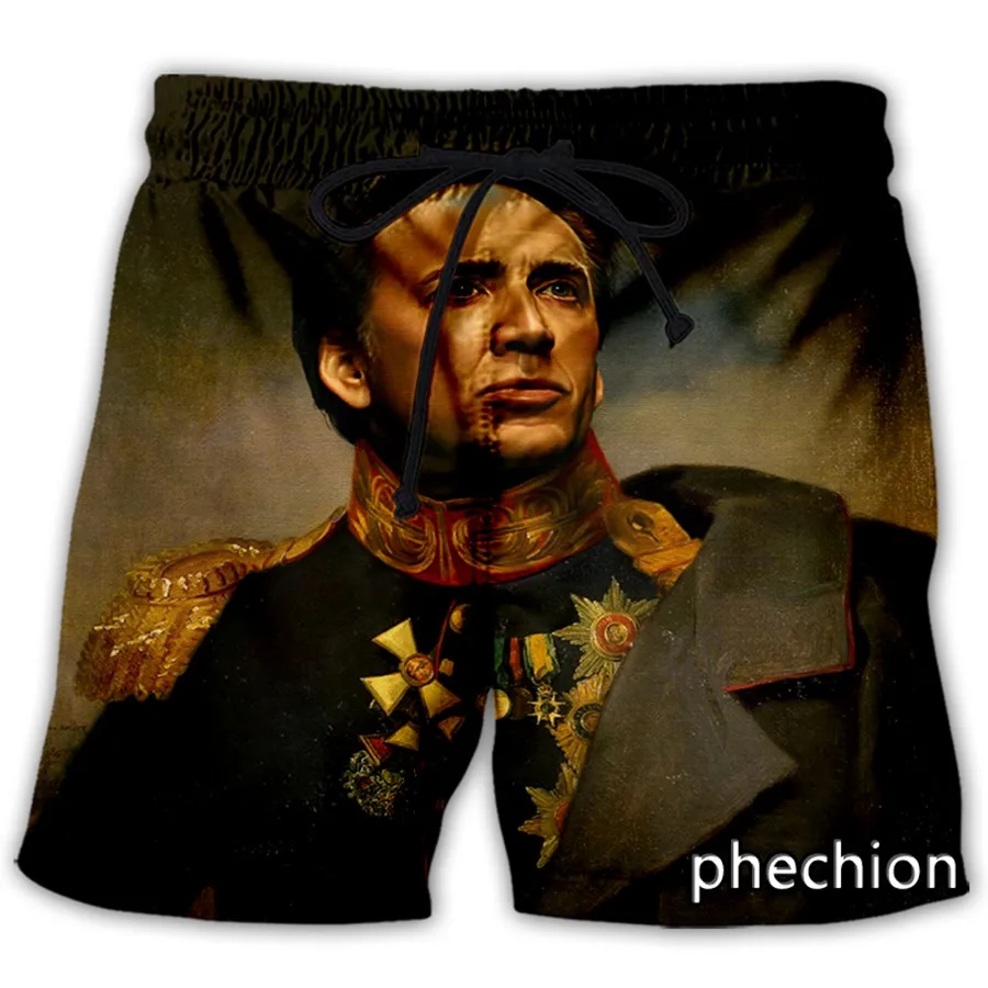 phechion Új férfi/női Új egyedi divat Nicolas Cage 3D nyomtatott alkalmi rövidnadrág Divat utcai ruházat férfi laza rövidnadrág T35 - 0