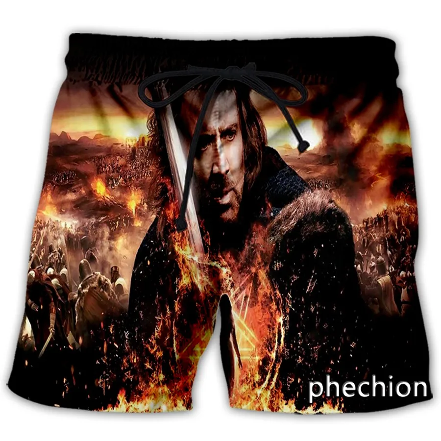phechion Új férfi/női Új egyedi divat Nicolas Cage 3D nyomtatott alkalmi rövidnadrág Divat utcai ruházat férfi laza rövidnadrág T35 - 2