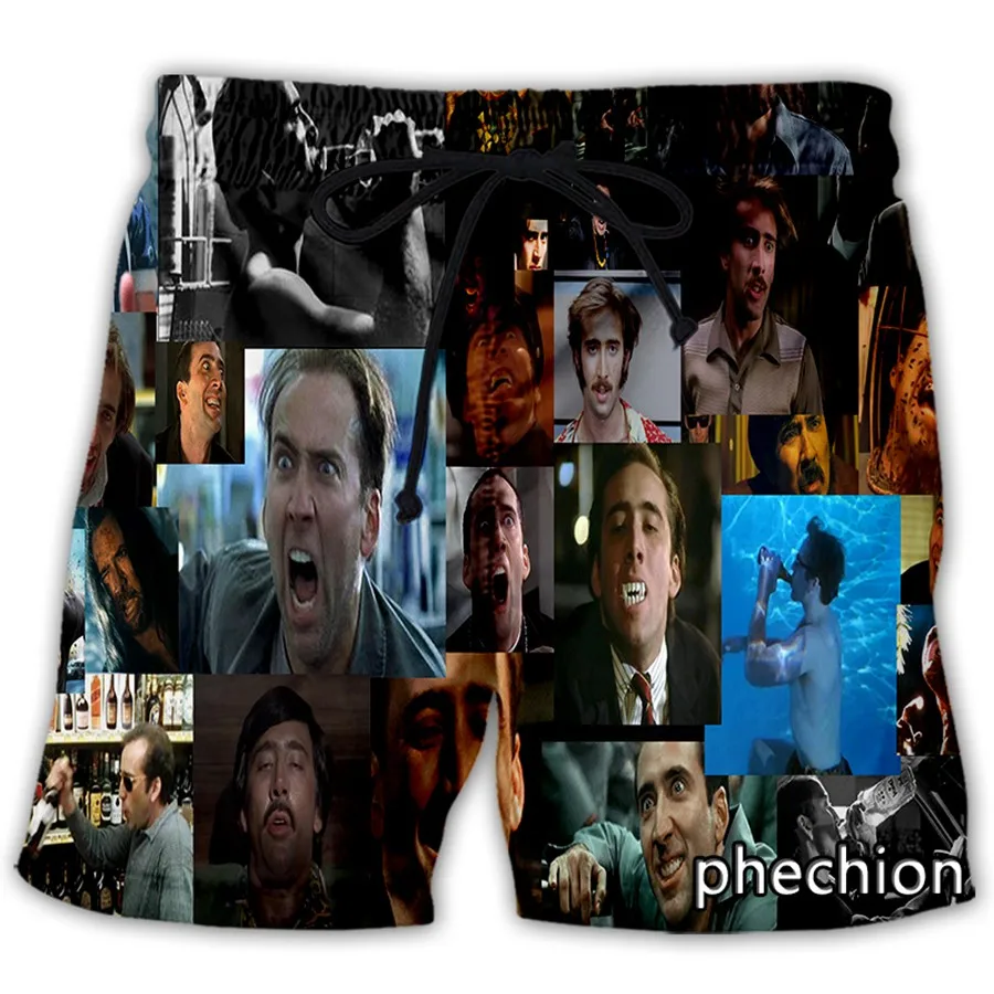 phechion Új férfi/női Új egyedi divat Nicolas Cage 3D nyomtatott alkalmi rövidnadrág Divat utcai ruházat férfi laza rövidnadrág T35 - 3