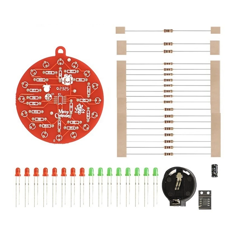 Red Board karácsonyfa NE555 Villogó fények Függő áramkör Szórakoztató DIY elektronikus gyártókészlet Hordozható modul, készlet - 0