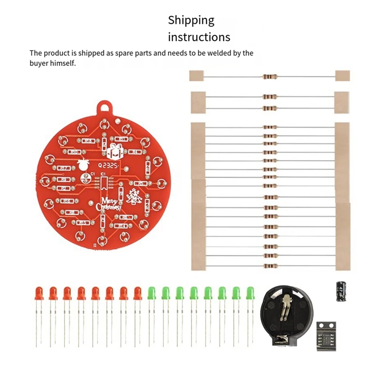 Red Board karácsonyfa NE555 Villogó fények Függő áramkör Szórakoztató DIY elektronikus gyártókészlet Hordozható modul, készlet - 2