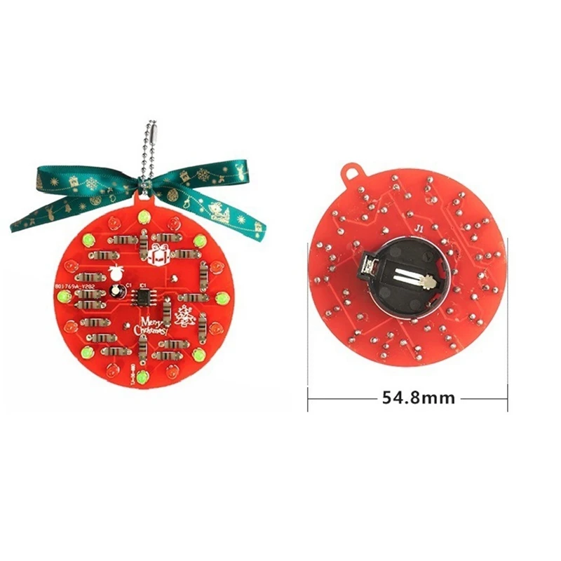 Red Board karácsonyfa NE555 Villogó fények Függő áramkör Szórakoztató DIY elektronikus gyártókészlet Hordozható modul, készlet - 5