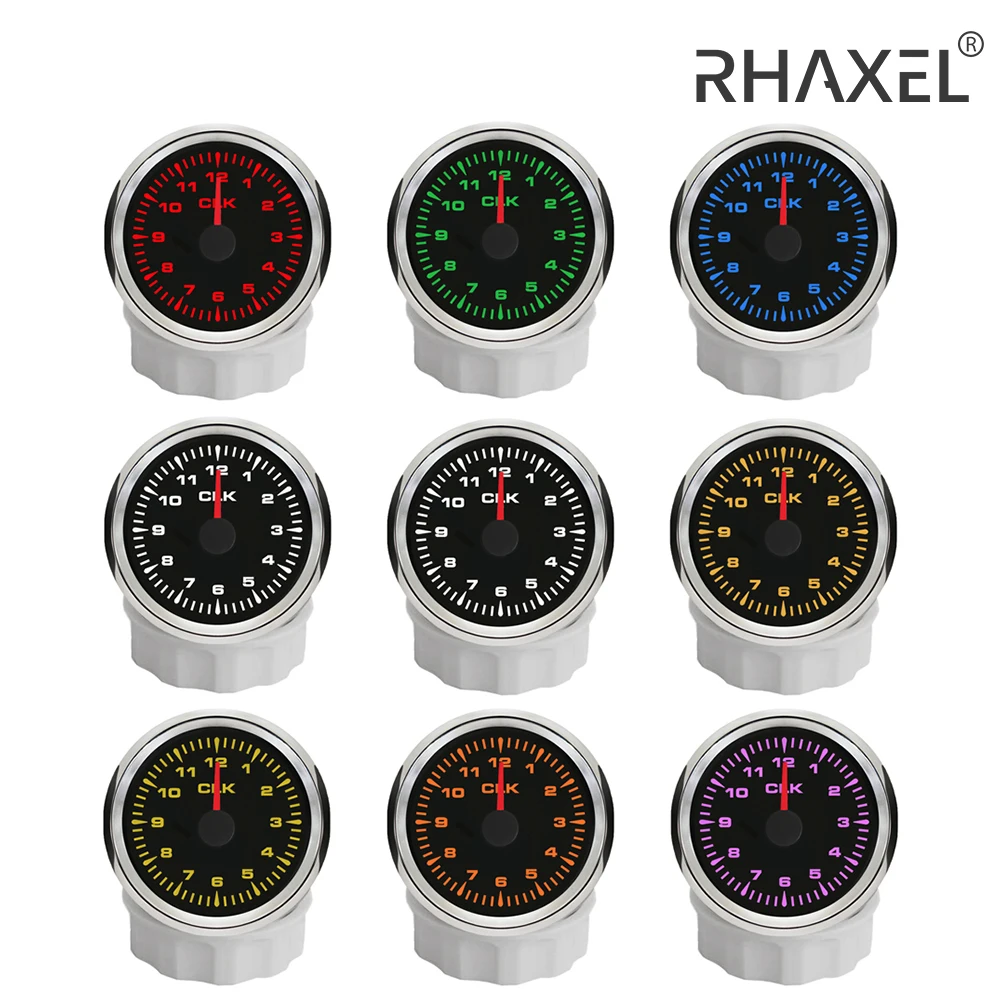 RHAXEL teherautó autójachtok óramérő 12 órás formátum 8 színnel háttérvilágítás 12V 24V 52mm - 2