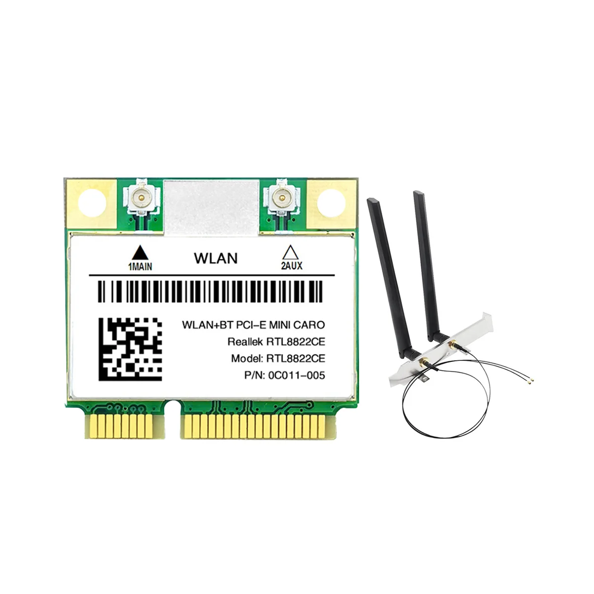 RTL8822CE WiFi kártya antennával 1200Mbps 2.4G + 5Ghz 802.11AC hálózat Mini PCIe BT 5.0 támogatás Laptop/PC Windows - 0