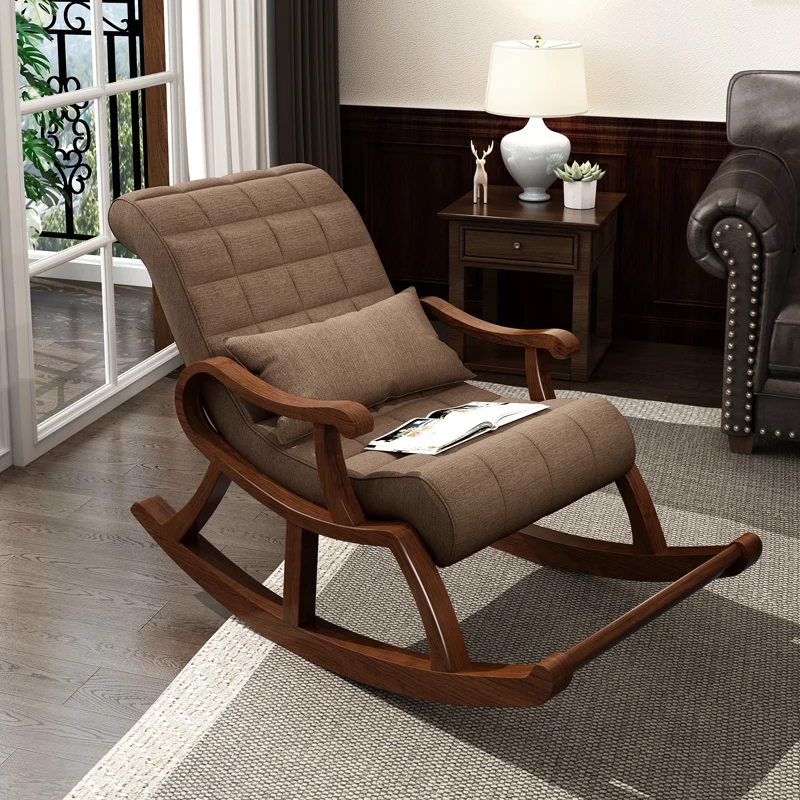 Régiségek Vintage székek Fa Kényelmes hintázó design Nappali székek Felnőttek Sillones Modernos Para Sala Belső bútorok - 1