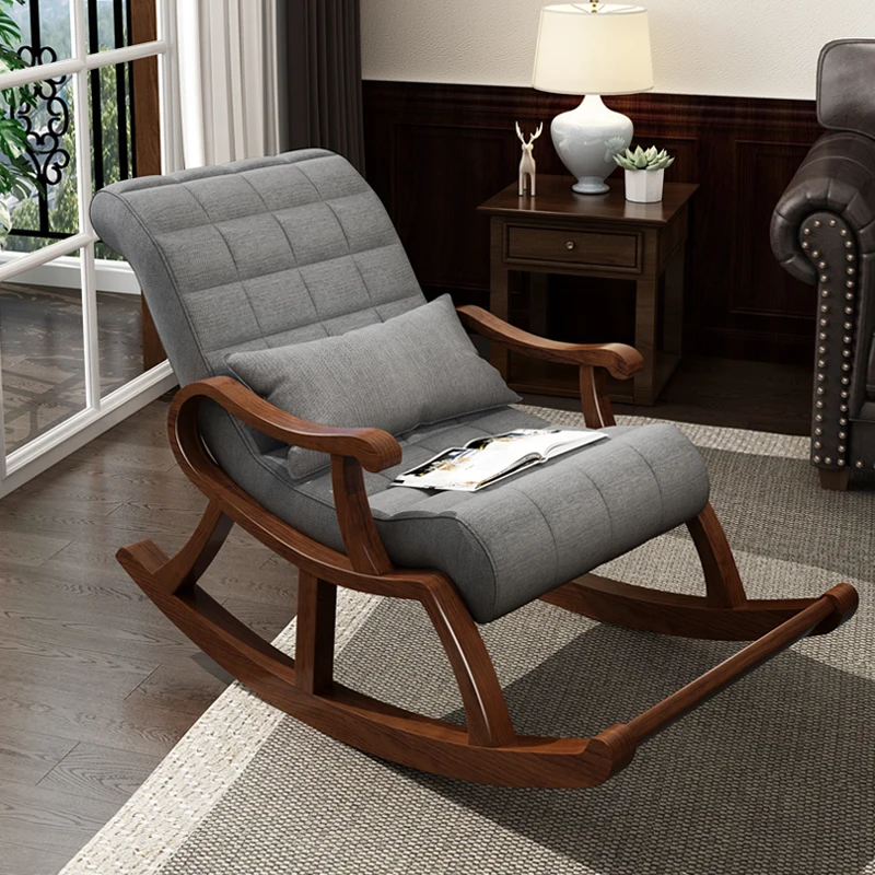 Régiségek Vintage székek Fa Kényelmes hintázó design Nappali székek Felnőttek Sillones Modernos Para Sala Belső bútorok - 3