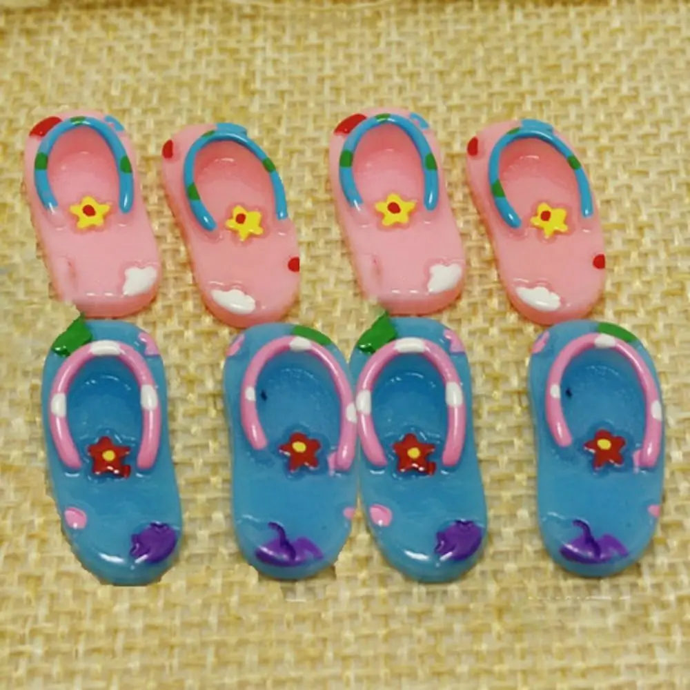 Rózsaszín/Kék 1/6 baba kiegészítők Új divatgyanta Beach tengerparti cipők Női baba papucs Babaház dekoráció - 0