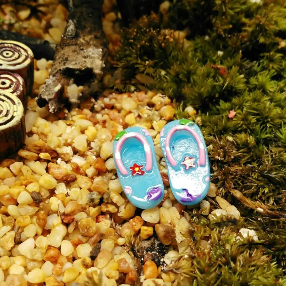 Rózsaszín/Kék 1/6 baba kiegészítők Új divatgyanta Beach tengerparti cipők Női baba papucs Babaház dekoráció - 1