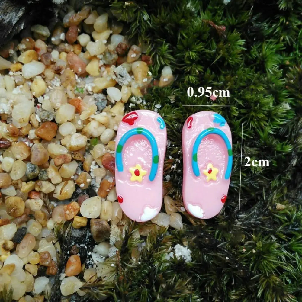 Rózsaszín/Kék 1/6 baba kiegészítők Új divatgyanta Beach tengerparti cipők Női baba papucs Babaház dekoráció - 5